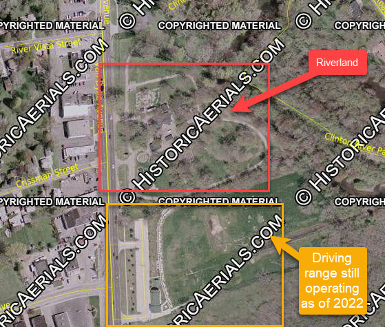 Riverland Amusement Park (Utica Amusement Park) - 2002 Aerial Photo (newer photo)
